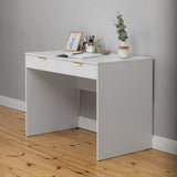 ODESSA DESK - WHITE - FLUTED - PULL BRASS V164-ECS14F03G