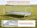 Livestock Hay Feeder, 2 in 1 Grain & Hay Feeder, 300L Capacity, 147 cm Long Goat Pasture Feeding V952-SCWSQEHYLSWS4S2F8001V0