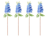 Artificial Delphinium Latex Flower 4 Pcs 31.5inch Long Stem Lifelike Real Touch for Tall Vase Home V1294-YM0901-241129HL06-3