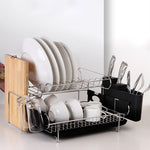 Dish Drying Rack Drainer Cup Plate Holder Cutlery Tray Kitchen Organiser V63-839321