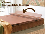 Artiss Folding Kraft Paper Bed Frame with Mattress and Pillow 300kg Capacity 200x60cm PAPER-BED-6016-BR-AB