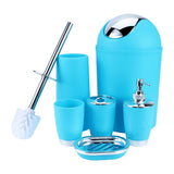 New 6Pcs Bathroom Accessory Set Soap Dish Dispenser Tumbler Toothbrush Household V1294-YM0901-DL-JYJJ19505-6LAN