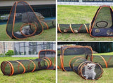 6 in1 Outdoor Pet Cat Playpen Folding Pop Up Mesh Play Tent Tunnel House Enclosures V985-6IN1PETTENT
