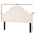 Artiss Bed Frame Bed Head Headboard King Velvet IRIS Beige BED-HEAD-IRIS-K-BG