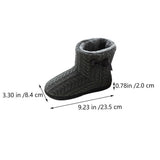 Dark Grey Flat Bottom Warm Boots, Knitted and Rubber, Non-Slip and Durable 1Pair V1370-AZ4-14286