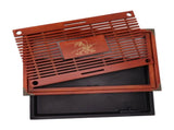 Chinese Style Kongfu Tea Tray Wooden Teaboard Drainage Water Storage Serving Tray Orchid Pattern V1294-YM0703-3118230040312