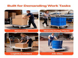 Platform Truck, 907.18 kg Capacity, Heavy Duty Steel Flatbed Cart with Swivel Wheels and Handle, V952-ZDPBC2000LBSULEYG001V0