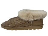 Womens Australian Sheepskin Wool Fur Mini UGG Ankle Boots in Gold Sand - 6 V563-D2390-SAND-6