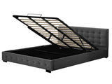 Levede Fabric Bed Frame King Tufted Dark Grey BF1008-K-DG