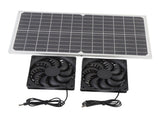 80W Double Solar Exhaust Fan with Monocrystalline Silicon Panel IPX7 Rain Proof High Speed Low Noise V1294-YM0901-3113250069511