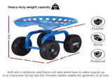 Gardeon Garden Seat 360 Swivel Rolling Adjustable Height Work Scooter Cart Wheels Heavy Duty 150kg GCT-ADJUST-360-BL