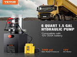 Hydraulic Pump, 6 Quart Hydraulic Power Unit, Double Acting Dump Trailer Pump, 0.91 GPM Flow Rate, V952-YXYYB12VZLDJJW6ZGV0