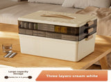 Cream white Large 3 Layer Medicine Storage Box Portable First Aid Kit Organiser with Handle Multi V888-ELOSUNG40667