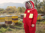 Red Beekeeping Protective Suit with Double Zipper Breathable Bee Suits Accessory for BeekeeperXXL V1294-YM0901-3111200084413