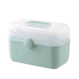 Medicine Storage Box Plastic Multi Layer Large Capacity Medicine Cabinet for Household Green V1294-YM0716-3117220183216