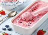 2L PP Plastic Cream Containers Sealed & Odor-Proof, Comes with Scoop, Perfect for Homemade V1369-AZ3-W-12030