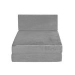 Giselle Bedding Foldable Mattress Folding Foam Bed Mat Light Grey FOAM-MFM-CU01-VEL-LI-GY