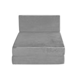 Giselle Bedding Foldable Mattress Folding Foam Bed Mat Light Grey FOAM-MFM-CU01-VEL-LI-GY