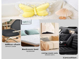 Yellow Elegant Butterfly Lace Throw Pillow 60x45cm Soft Decorative Cushion for Sofa Bedroom Office V888-ELOSUNG43222