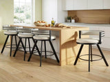 Artiss Bar Stools Set of 4 Swivel Kitchen Chair Metal Counter Beige Leather BA-TW-W0098-BGX4