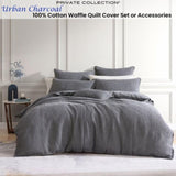 Private Collection Urban Charcoal 100% Cotton Waffle Quilt Cover Set King V442-LED-QUILTCS-URBANWAFFLE-CHARCOAL-KI