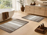 Bathroom Rugs,Ultra Soft Absorbent Bath Mat,Beige Non-Slip TPR Backing Stays in Place, Machine V1107-113-35468-BRN4