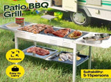 Portable Large Barbecue Charcoal Grill Stove Foldable Kebab Stainless Steel BBQ Grill With 2 Grill V985-PATIOBBQGRILL