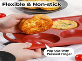 Silicone Muffin Top Pan & Metal Frame Round Egg Baking Pan V1258-DP02-C-28
