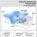 Butterfly 4D Memory Cotton Pillow Ice-Silk Fabric Cooling Pillow Cervical Spine - Pink - Size V1106-115-79531-PNK-CONVENTIONAL