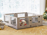 Indoor Dog Pen Tempered Glass Kennel w/ Pad V178-66969
