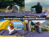 Double Camping Pad with Built-in Pillow Foot Pump Inflatable Mattress for Tent/Backpacking V1107-CS-LYCD1