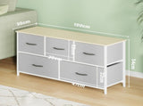 Black Chest of 5 Drawers Storage Cabinet Dresser Unit for Living Room or Bedroom LSB-59325