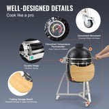 Portable Charcoal Propane Gas Grills with Cover and Cart, Heavy Duty Stainless Steel BBQ V952-TCYXLYC1834505GFZV0