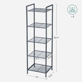 SONGMICS Bathroom Shelf 5-Tier Storage Rack with Adjustable Shelf Black V227-8498263000990