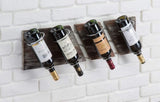 Rustic Wood and Metal Wine Rack Set for 4 Bottle Storage Holder for Home Bar Kitchen Living Room V178-29359