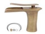 Bathroom Sink Faucet Antique Single Span Brass Waterfall Under Counter Basin Mixer Tap for Cold and V1294-YM0626-3112220096011