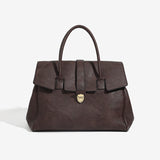 Coffee Brown Spacious Women's PU Leather Tote Bag with Laptop Compartment V888-ELOSUNG28569