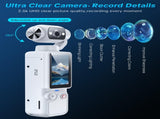 Handheld Pocket Camera 2.5K UHD, 180&deg Rotating Lens, Fill Light, 2000mAh Battery, No App Needed, V1107-CS-BXSSXJB