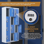 12-Door Locker for Office Gym Shed School Home Storage - 4-Digit Combination Lock V63-839001