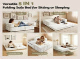 Artiss Convertible Folding Sofa Bed Pull Out Mattress Sleeper Couch Corduroy Beige SBED-E-FLD03-2S-BG-AB
