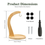 Wooden Banana Hanger Stand for Kitchen Countertop Sturdy Metal Hook Keep Fruit Fresh and Bruise V1369-AZ3-W-12120