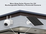 2-Pack 5W Solar Panel for Outdoor Security Camera 5V USB Charger with 9.8ft Cable, IP65 V1107-CS-5WGFB2