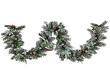 Christabelle 2.7m Snowy Christmas Garland with LED Coloured Baubles Lights Tree Decoration Orna 112_SENCR105