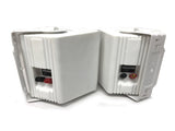 New Audioline Indoor Outdoor Speaker Pair 3-Way 4" Bookshelf Wall / Ceiling Mount V185-AL40D