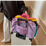 Dopamine Color-Blocking Bag Large Capacity Travel Bag Travel Accessories - Pink - Size 25L V1106-127-23036-PNK-25L