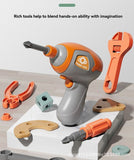 DIY assembly toy, wooden building set, electric drill toy for kids, educational construction toy, V1102-819-37423-MLT-123PCS