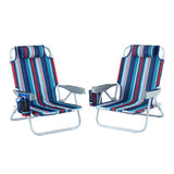 Gardeon Outdoor Chairs Beach Chair Backpack Cooler Storage Lightweight Fishing Blue ODF-BEACH-FC110-BL-2X