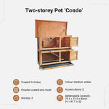 Large Rabbit Hutch with Base 2 Storey Guinea Pig Cage Chicken Coop Timber Pet House V63-840521