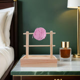 1Set Portable Wooden Yarn Organizer with Builtin Needle Box Double Layer Yarn Holder V1192-AZ-W-24841