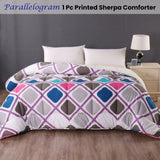 Ramesses Square 1 Pc Printed Sherpa Comforter King V442-KIT-COMFORTER-1PCSQUARE-MULTI-KI